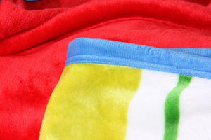 DaDa Bedding Colorful Striped Rainbow Reversible Plush Luxe Flannel Fleece Throw Blanket (XY9867)