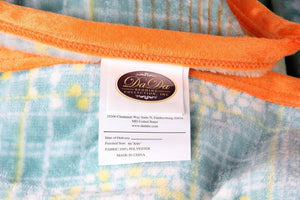 DaDa Bedding Papaya Beach Orange & Blue Reversible Soft Fleece Flannel Throw Blanket (XY9841)