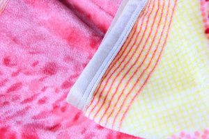 DaDa Bedding Seashore Sunny Yellow Lavender Floral Flannel Mink Fleece Throw Blanket (XY9901)