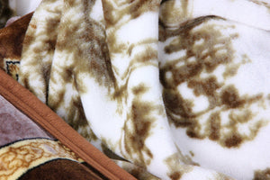 DaDa Bedding Elegant Twilight Lavender Brown Floral Flannel Mink Fleece Throw Blanket (XY9879)