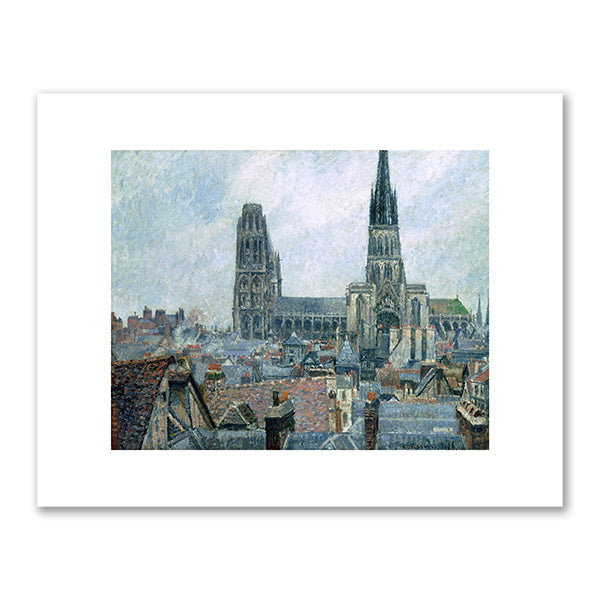 The Roofs of Old Rouen, Gray Weather by Camille Pissarro