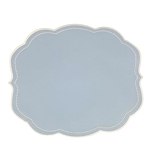 VELOUR LIGHT BLUE FAUX LEATHER PLACEMAT (Set Of 4)