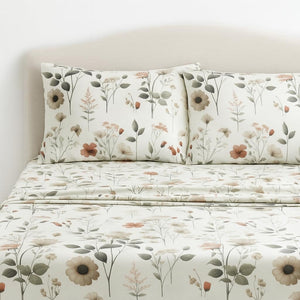 DaDalogy Enchanted Meadow Floral Microfiber Sheet Set