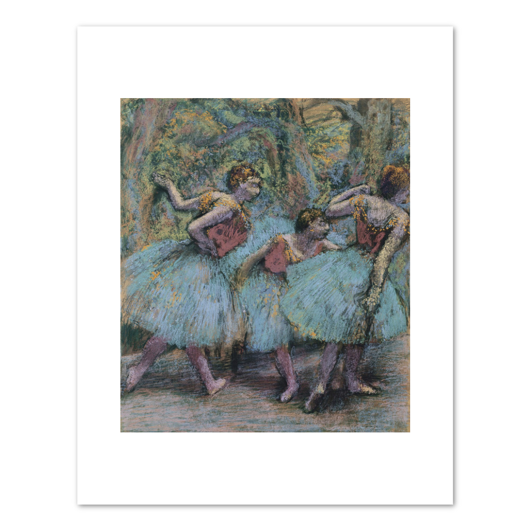 Three Dancers (Blue Skirts, Red Bodices) by Edgar Degas