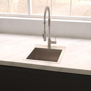 ZLINE 15" Topmount Single Bowl Bar Sink DuraSnow Stainless Steel, STS-15S