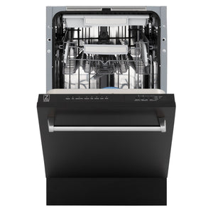 ZLINE 18" Dishwasher in Black matt panel, Stainless Tub, DWV-BLM-18