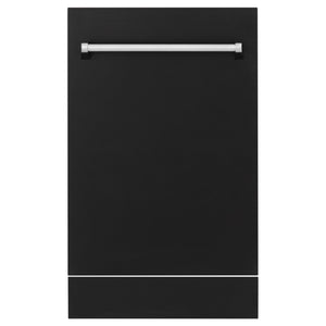 ZLINE 18" Dishwasher in Black matt panel, Stainless Tub, DWV-BLM-18