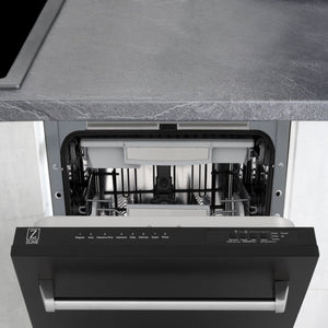 ZLINE 18" Dishwasher in Black matt panel, Stainless Tub, DWV-BLM-18