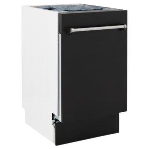 ZLINE 18" Dishwasher in Black matt panel, Stainless Tub, DWV-BLM-18