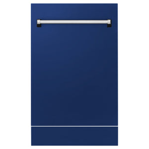 ZLINE 18" Dishwasher in Blue gloss panel, Stainless Tub, DWV-BG-18