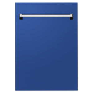 ZLINE 18" Dishwasher in Blue matt panel, Stainless Tub, DWV-BM-18