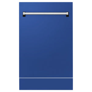 ZLINE 18" Dishwasher in Blue matt panel, Stainless Tub, DWV-BM-18