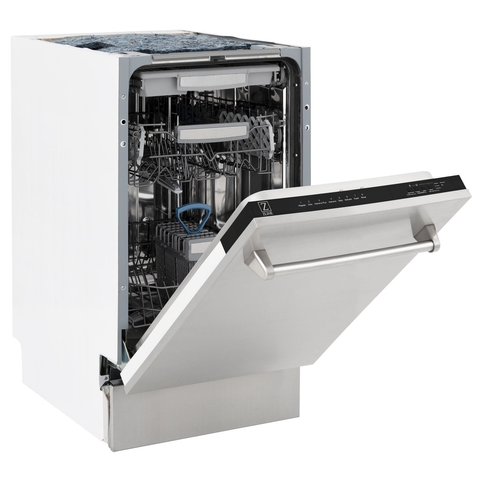 ZLINE 18" Dishwasher in Custom Panel Ready, Stainless Tub, DWV-304-18