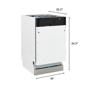 ZLINE 18" Dishwasher in Custom Panel Ready, StainlessTub, DWV-18