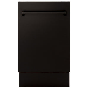 ZLINE 18" Dishwasher, Oil Rubbed Bronze panel, Stainless Tub, DWV-ORB-18