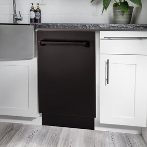 ZLINE 18" Dishwasher, Oil Rubbed Bronze panel, Stainless Tub, DWV-ORB-18