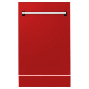 ZLINE 18" Dishwasher, Red Matt panel, Stainless Tub, DWV-RM-18