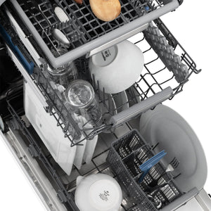 ZLINE 18" Dishwasher, White Matte panel, Stainless Tub, DWV-WM-18