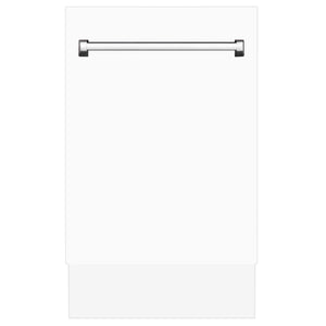 ZLINE 18" Dishwasher, White Matte panel, Stainless Tub, DWV-WM-18