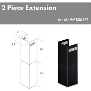 ZLINE 2-36" Chimney Extensions, 10'-12' Ceilings, 2PCEXT-BSKBN