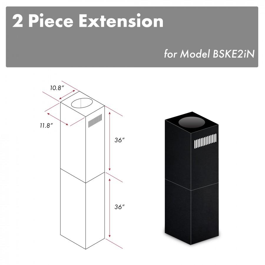 ZLINE 2-36" Chimney Extensions for 10 ft. to 12 ft. Ceilings, 2PCEXT-BSKE2iN