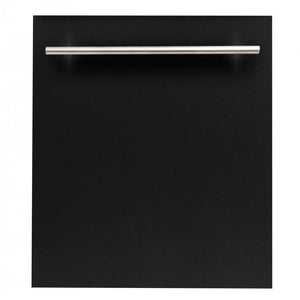 ZLINE 24" Dishwasher Black Matte with Stainless Steel Tub, DW-BLM-H-24