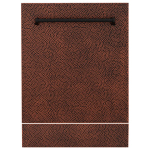 ZLINE 24" Dishwasher, Hammered Copper panel, Stainless Tub, DWV-HH-24