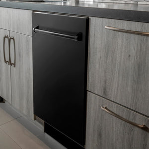 ZLINE 24" Dishwasher In Black Stainless Steel, Stainless Tub, DW-BS-24