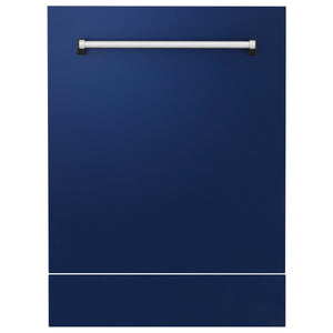 ZLINE 24" Dishwasher in Blue gloss panel, Stainless Tub, DWV-BG-24