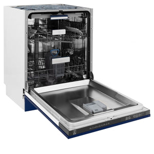 ZLINE 24" Dishwasher in Blue gloss panel, Stainless Tub, DWV-BG-24