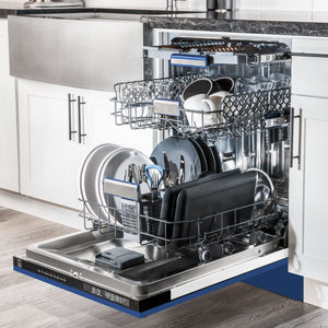 ZLINE 24" Dishwasher in Blue Matte panel, Stainless Tub, DWV-BM-24