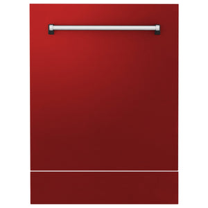 ZLINE 24" Dishwasher in Red Matt panel, Stainless Tub, DWV-RM-24
