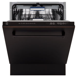ZLINE 24" Dishwasher, Oil Rubbed Bronze panel, Stainless Tub, DWV-ORB-24