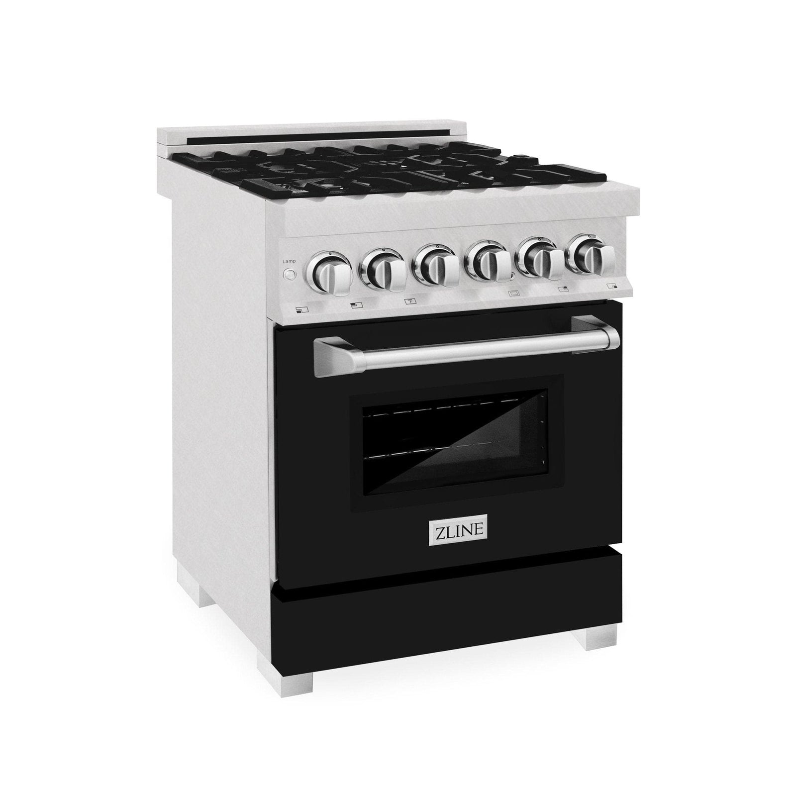 ZLINE 24" Professional Dual Fuel Range in Black Matte, RAS-BLM-24 - 24" / Black