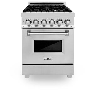 ZLINE 24" Professional Dual Fuel Range In Stainless Steel, RA24
