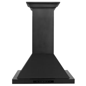 ZLINE 24" Wall Mount Range Hood In Black Stainless Steel With Crown Molding, BSKBNCRN-24