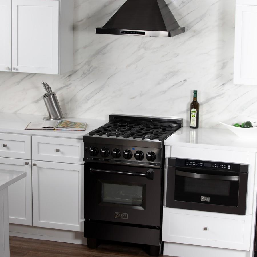 ZLINE 24" Wall Range Hood, Black Stainless Steel, BSKBN-24