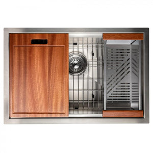 ZLINE 27" Undermount Single Bowl Ledge Sink DuraSnow, SLS-27S