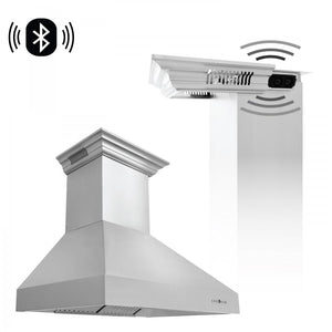 ZLINE 30" Professional Wall Range Hood, Built-in CrownSound® Bluetooth Speakers, 667CRN-BT-30