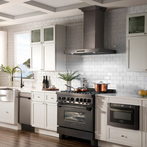 ZLINE 30" Range Hood, Black Stainless Steel, Speakers, BSKENCRN-BT-30