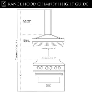ZLINE 30" Stainless Steel Island Range Hood GL14i-30