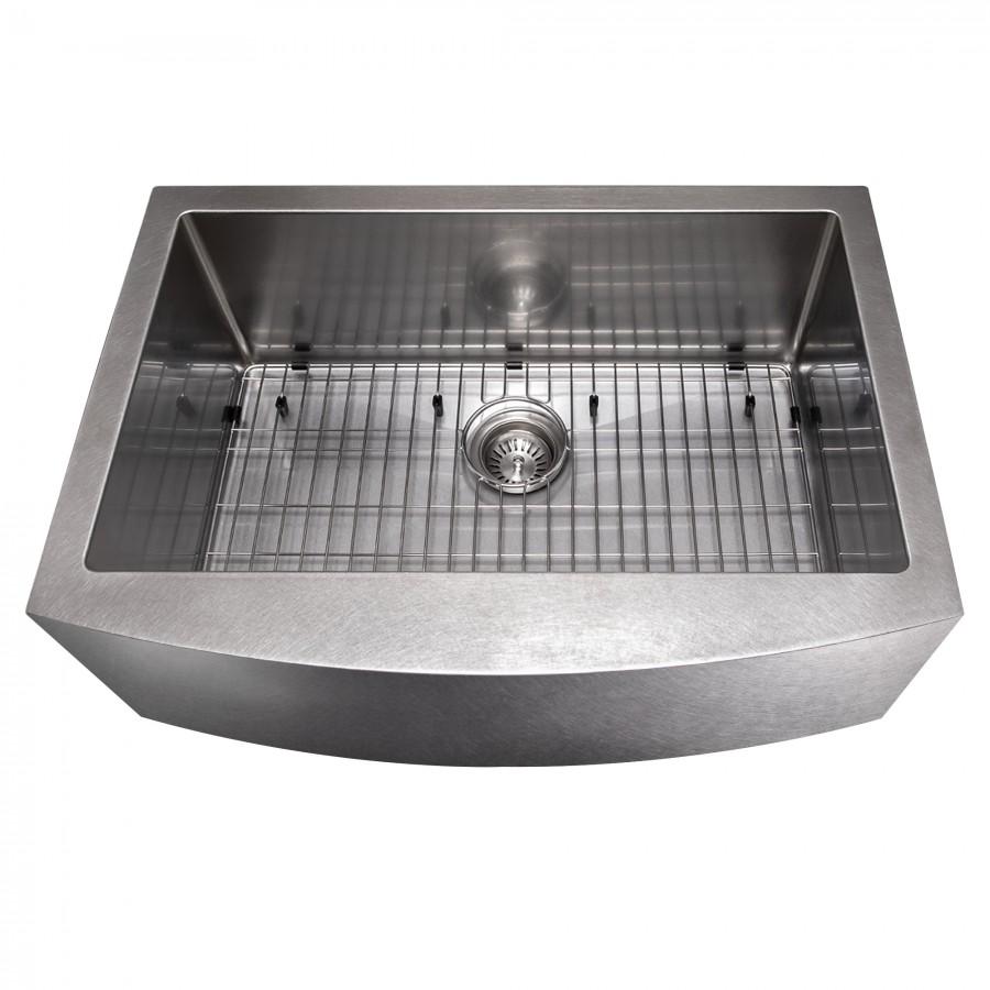 ZLINE 30" Undermount Single Bowl Apron Sink Stainless Steel, SAS-30S