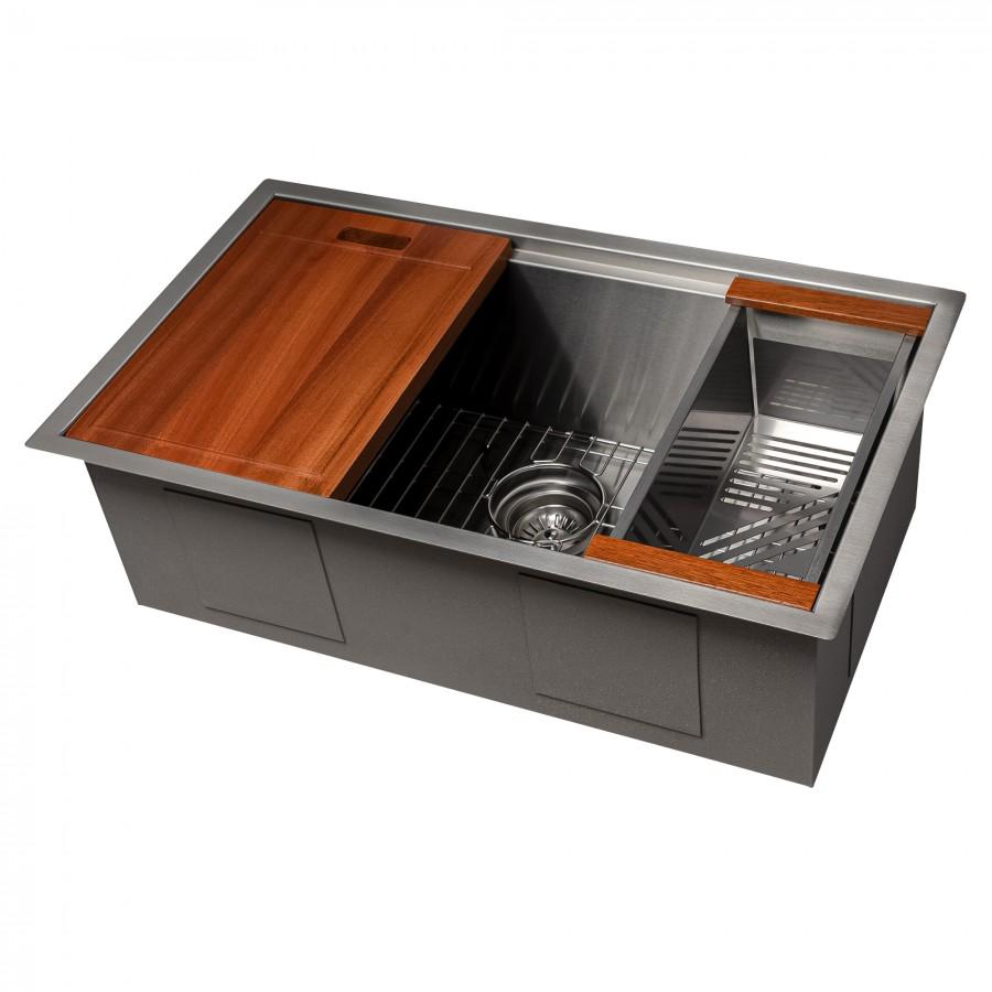 ZLINE 30" Undermount Single Bowl Ledge Sink Stainless Steel, SLS-30S - 30"