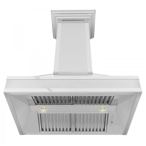 ZLINE 30" Wall Range Hood. DuraSnow Stainless, Mirror Accents, 655MR-30