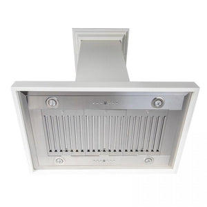 ZLINE 30" Wooden Island Range Hood, Remote Motor, Cottage White, KBiTT-RS-30-400