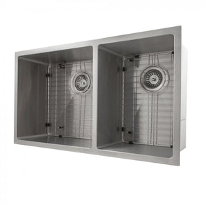 ZLINE 33" Undermount Double Bowl Sink in Stainless Steel, SR60D-33