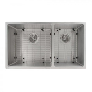ZLINE 33" Undermount Double Bowl Sink in Stainless Steel, SR60D-33