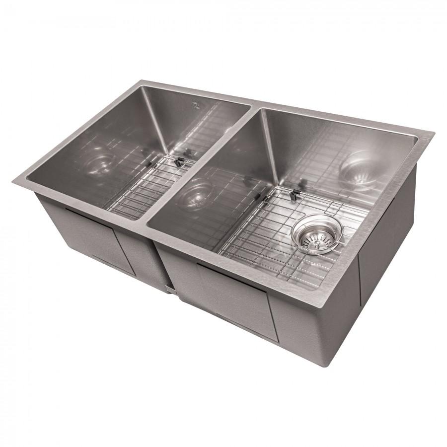 ZLINE 33" Undermount Double Bowl Sink Stainless Steel, SR50D-33S