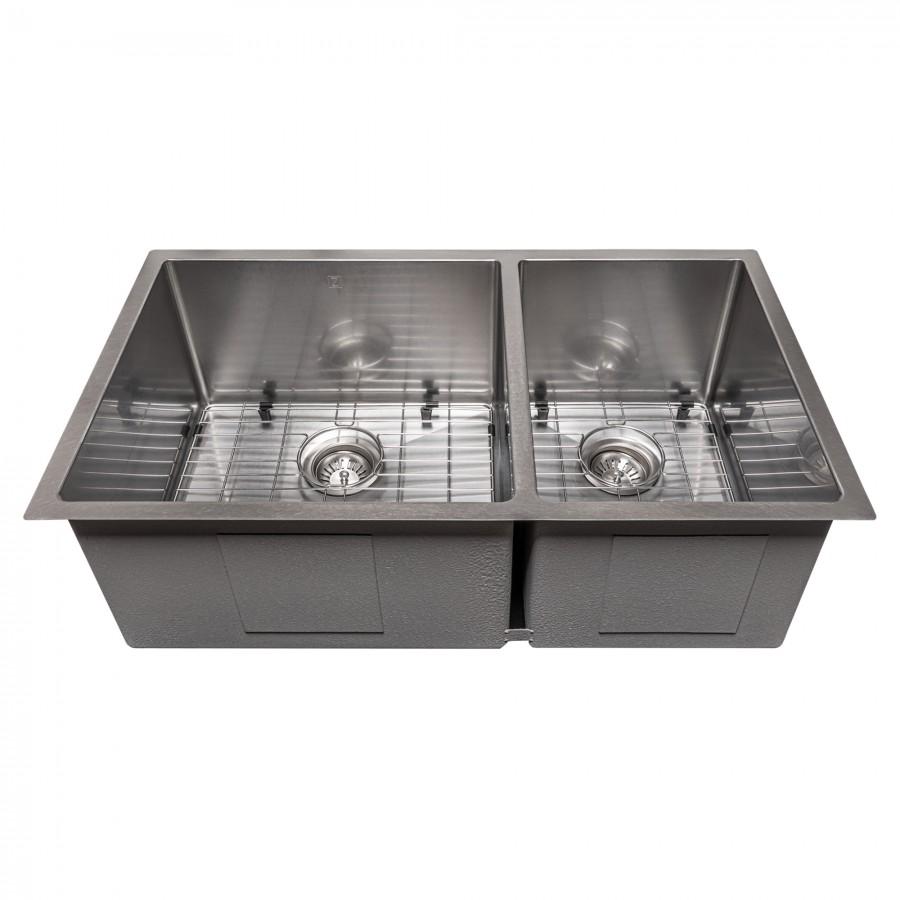 ZLINE 33" Undermount Double Bowl Sink Stainless Steel, SR60D-33S