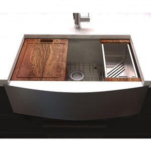 ZLINE 33" Undermount Single Bowl Ledge Sink Stainless Steel, SLSAP-33